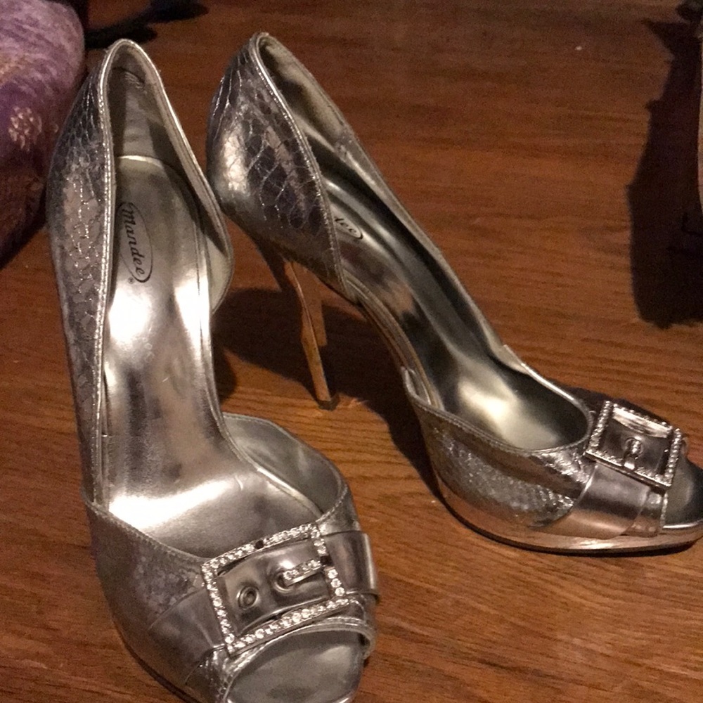 Faux snake skin heels